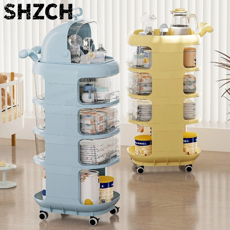 Baby Nursery Cart - 3-Tier Baby Organizer Cart with Wheels