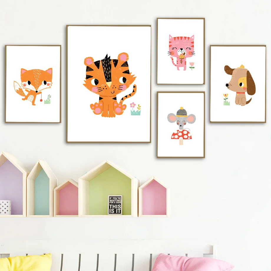 1pc frameless Canvas Painting  - огляд і ціна Baby Nursery Zoo Animals