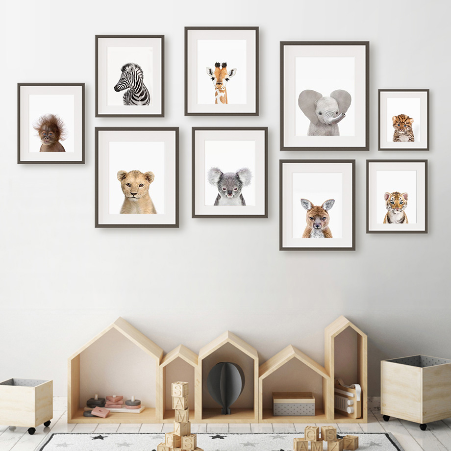 Baby Animal Nursery Wall Art P - огляд і ціна Baby Nursery Zoo Animals