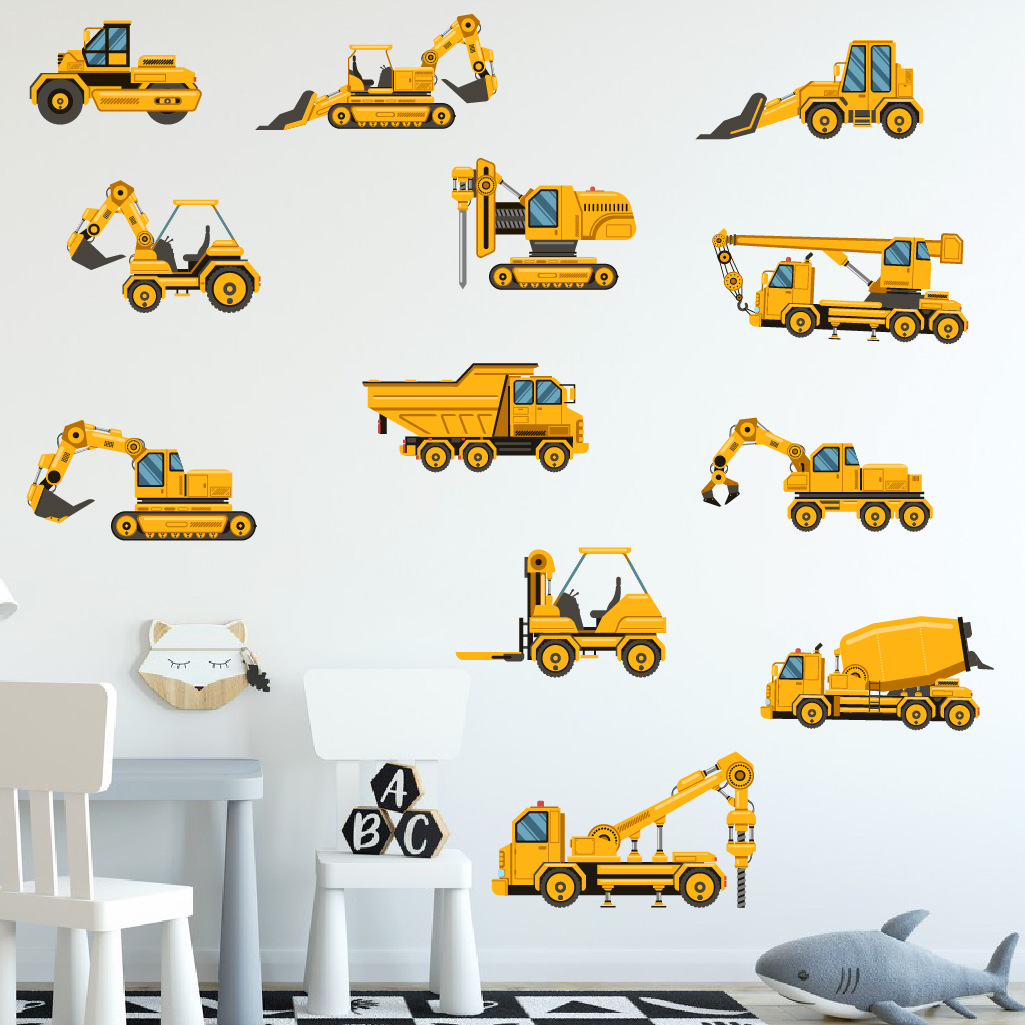 Cartoon Excavator Engineering  - огляд і ціна Baby Nursery Vinyl