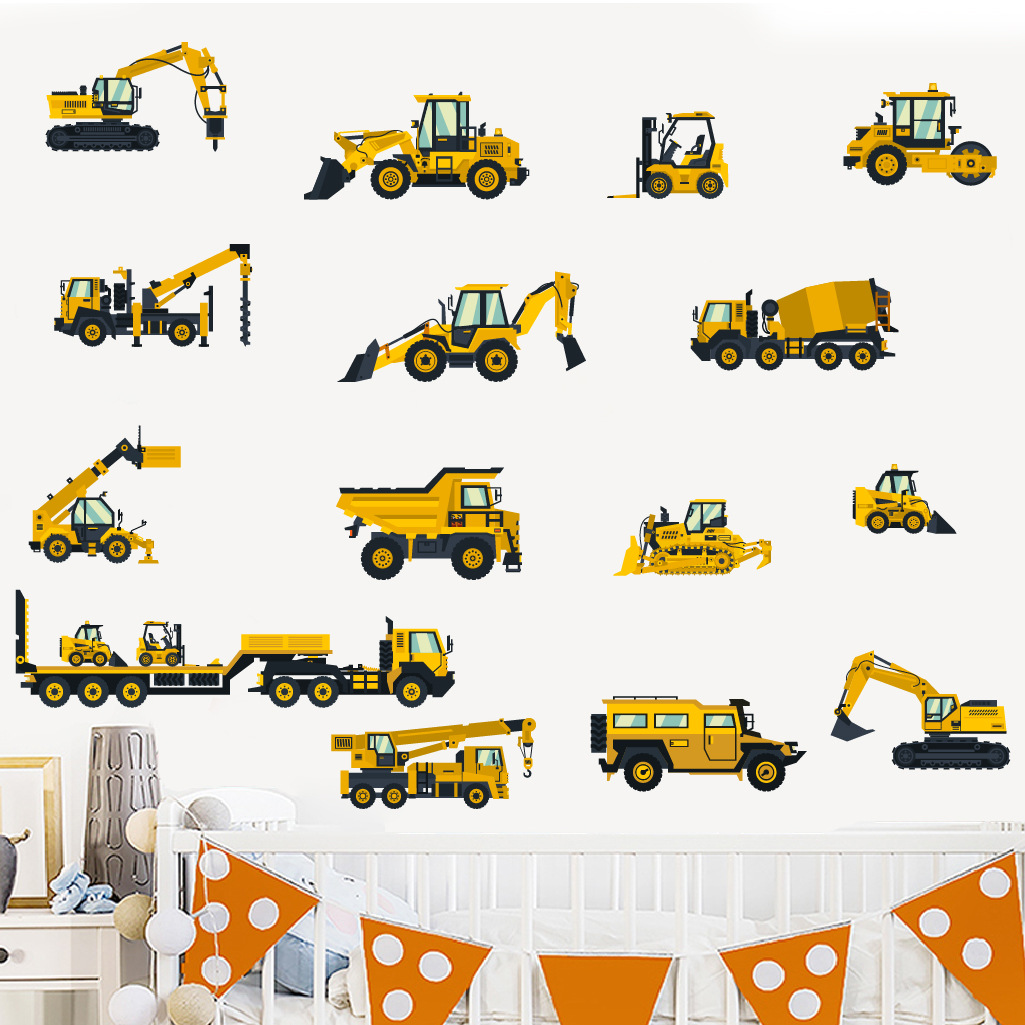 Cartoon Excavator Engineering  - огляд і ціна Baby Nursery Vinyl