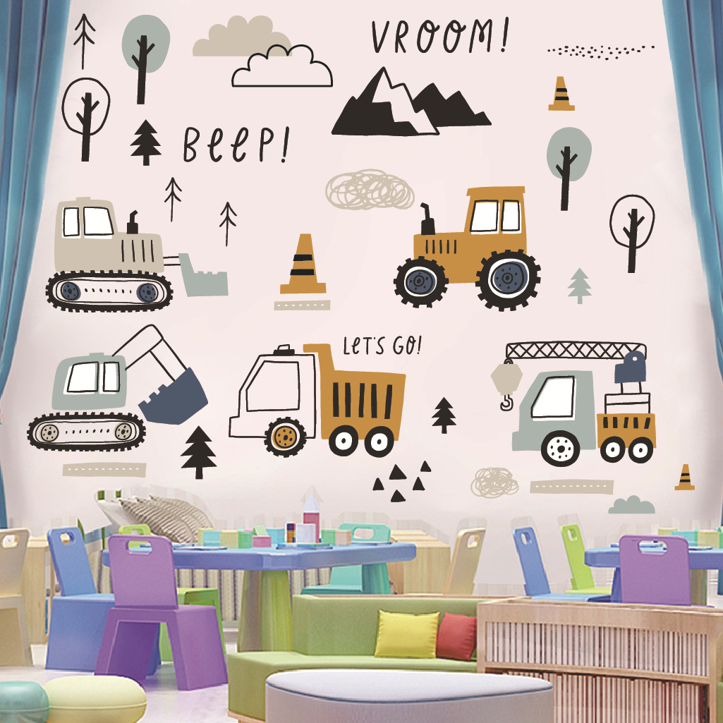 Cartoon Excavator Engineering  - огляд і ціна Baby Nursery Vinyl