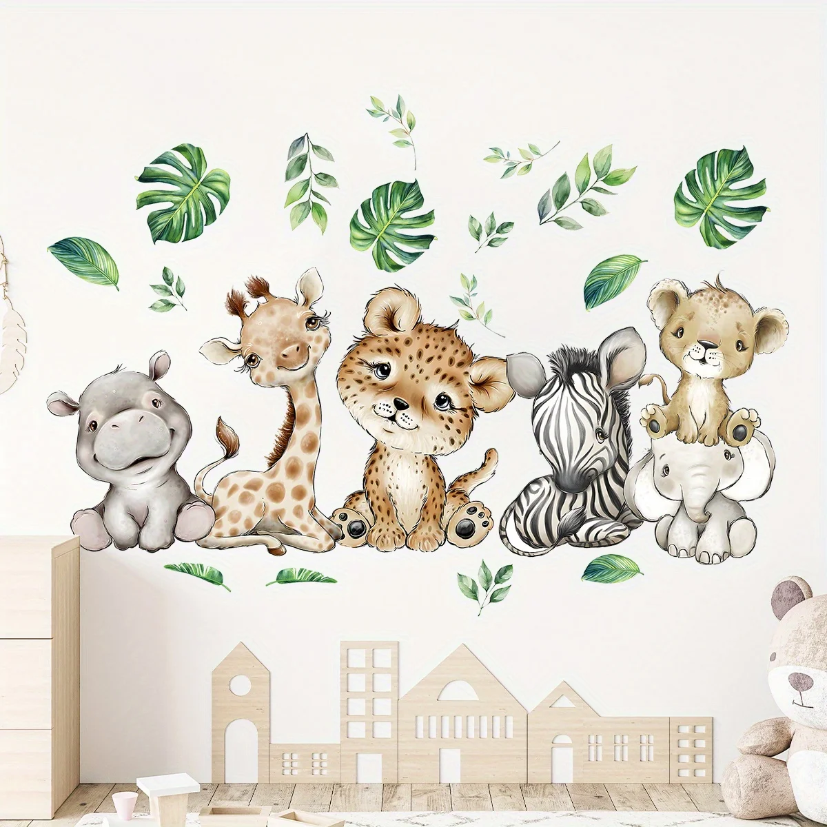 1PC Cartoon Cute Hippo Tiger E - огляд і ціна Baby Nursery Vinyl