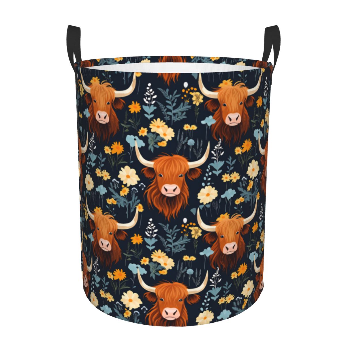 Floral Highland Cows Laundry B - огляд і ціна Laundry Hamper Nursery