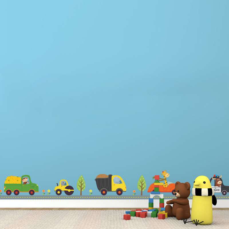 Cartoon Animals Car Wall Stick - огляд і ціна Baby Nursery Vinyl