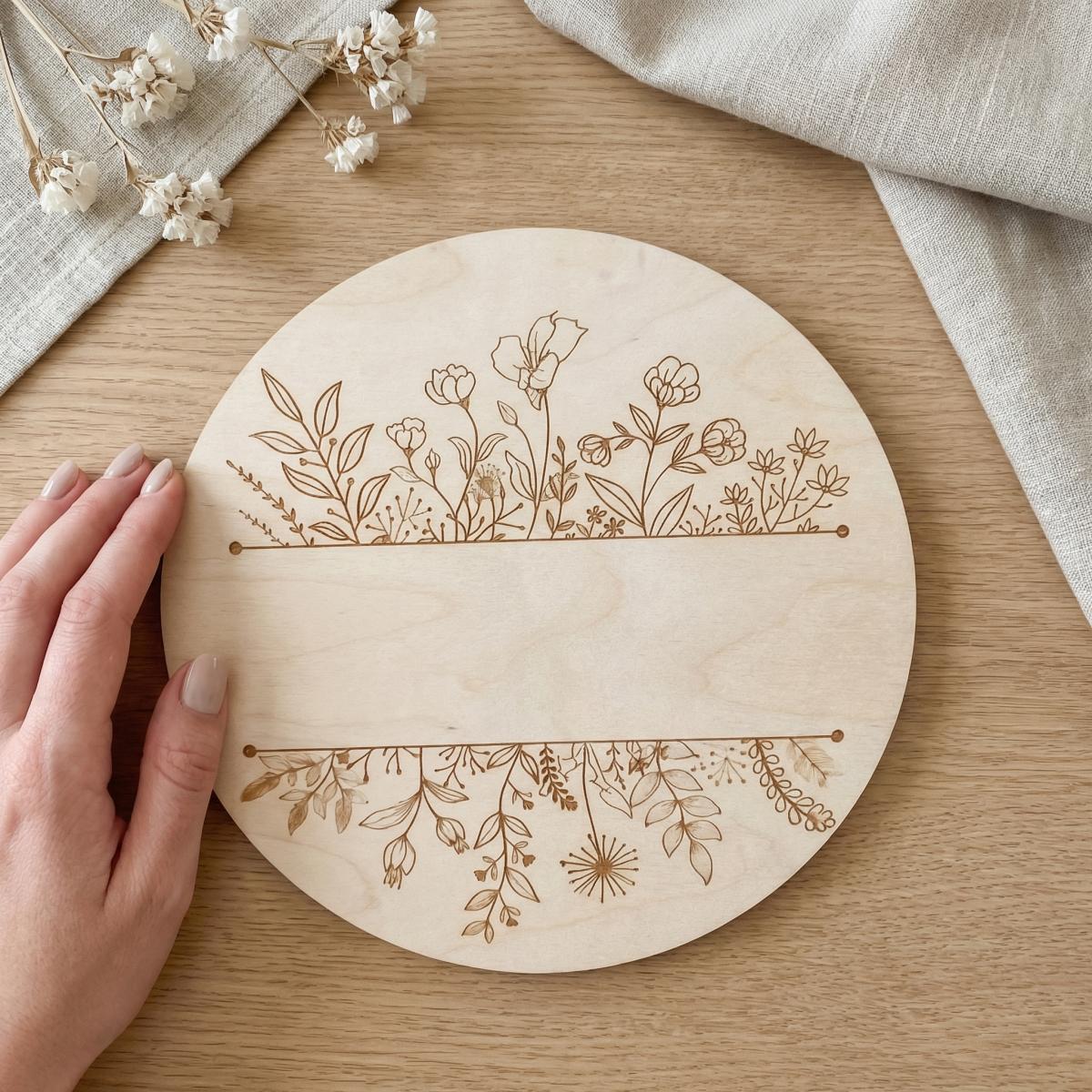Personalized Floral Round Wood - огляд і ціна Baby Nursery In