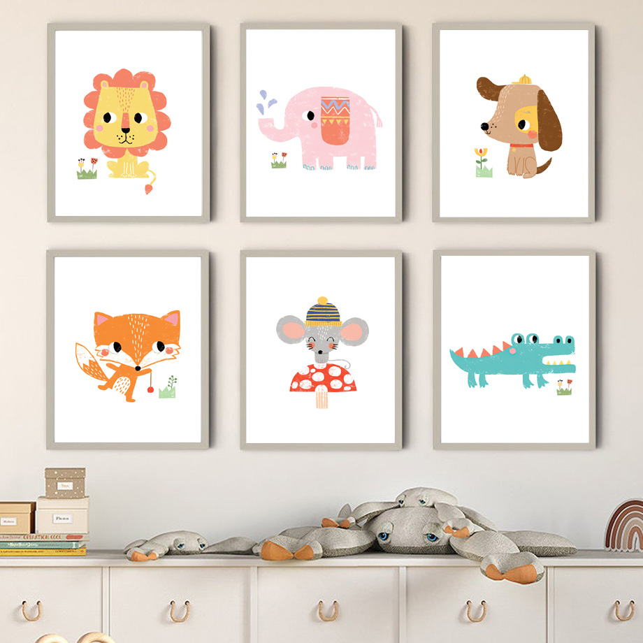 1pc frameless Canvas Painting  - огляд і ціна Baby Nursery Zoo Animals