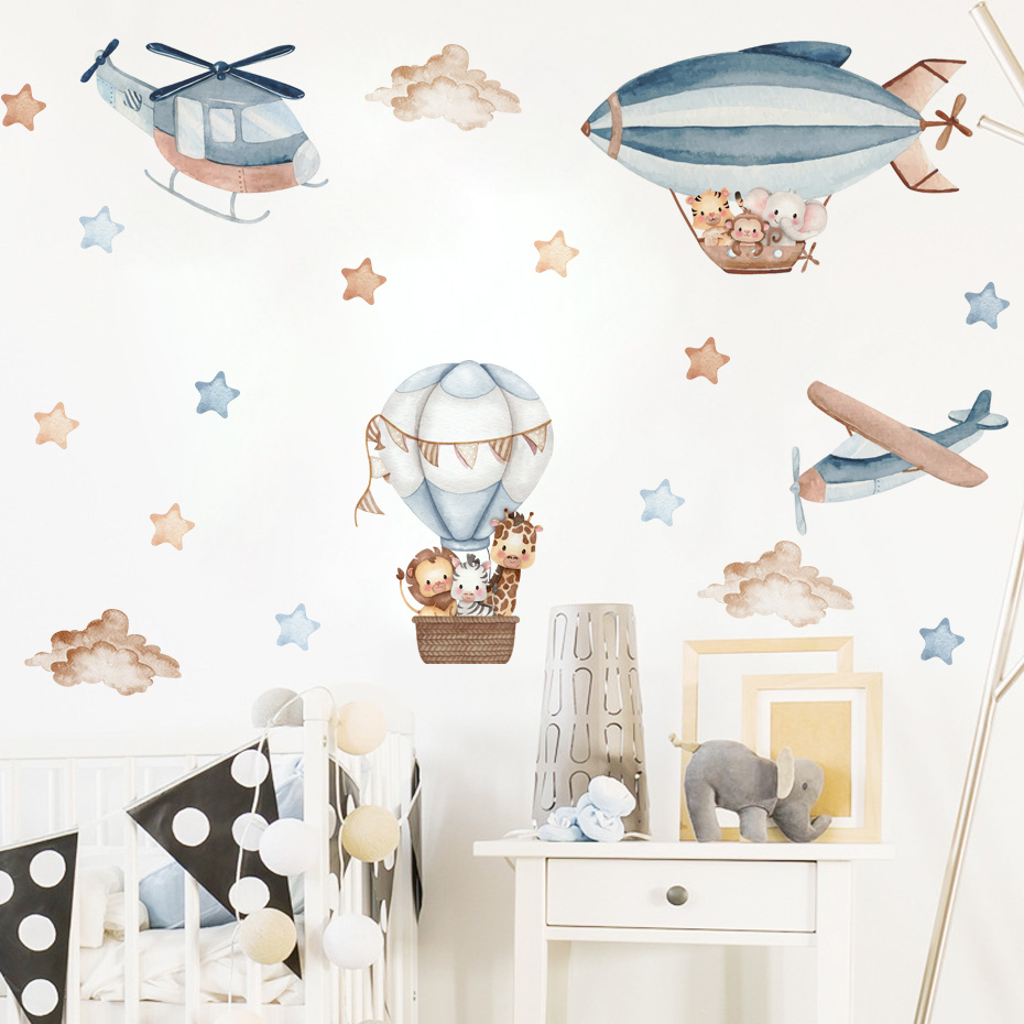 Watercolor Animals Hot Air Bal - огляд і ціна Baby Nursery Vinyl