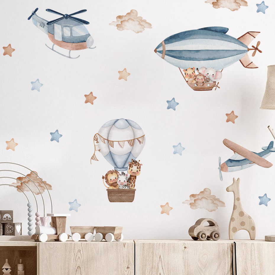 Watercolor Animals Hot Air Bal - огляд і ціна Baby Nursery Vinyl