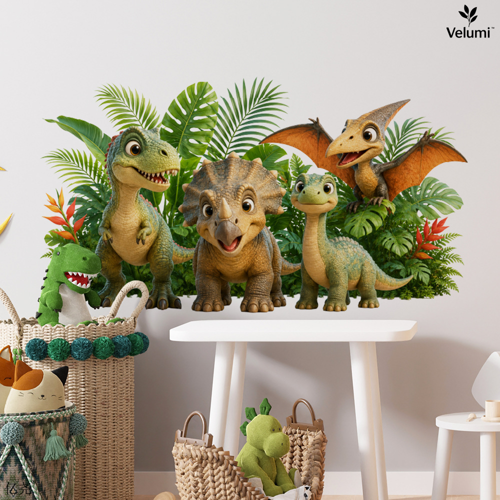 Cute 3D Dinosaur Wall Stickers - огляд і ціна Baby Nursery Vinyl