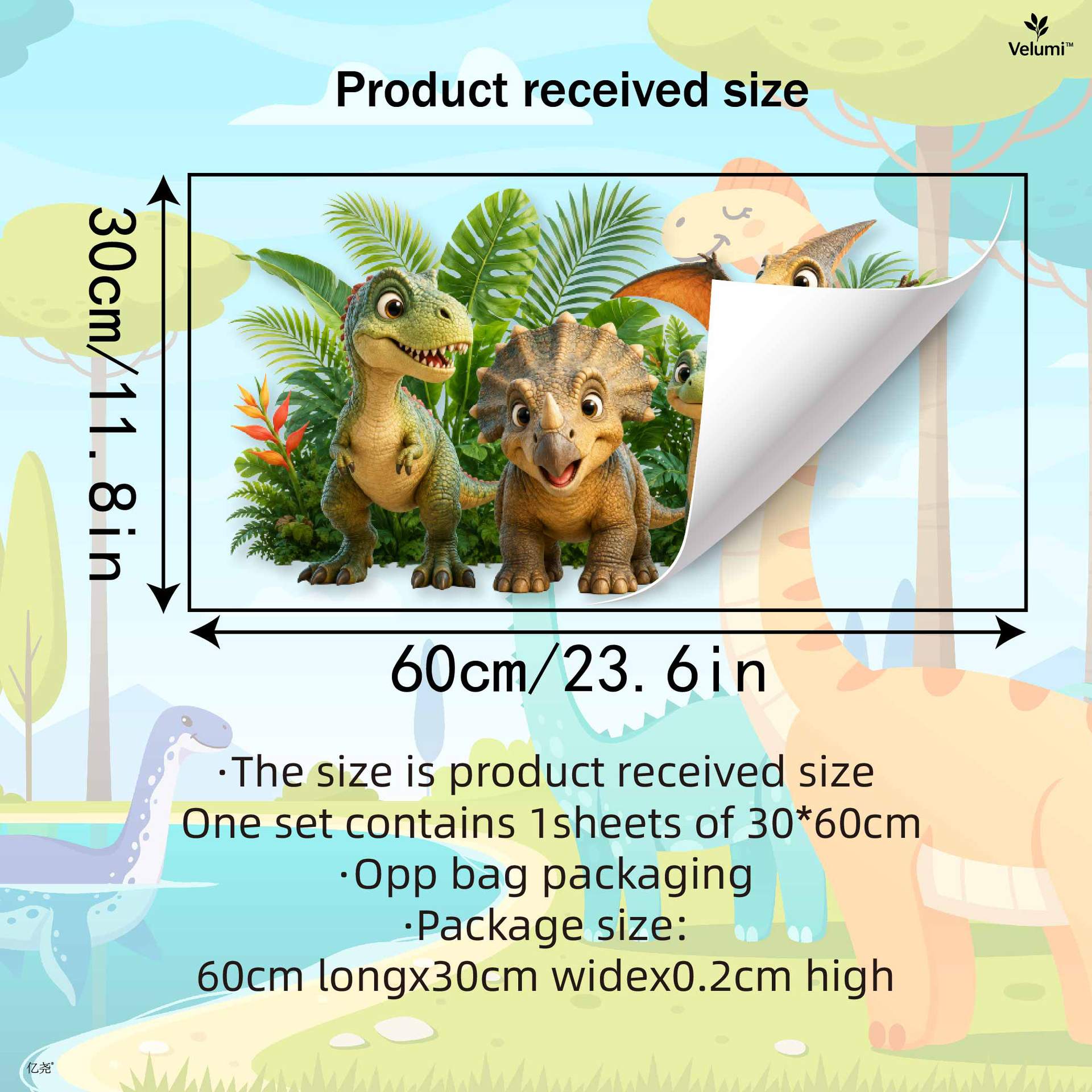 Cute 3D Dinosaur Wall Stickers - огляд і ціна Baby Nursery Vinyl